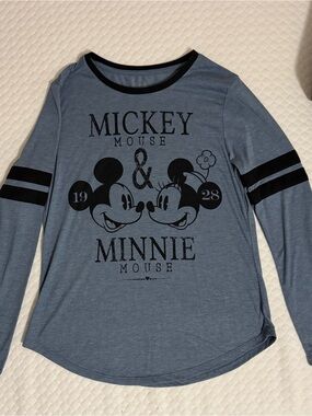 Officially Licensed Disney Store Mickey & Minnie Mouse Long Sleeve Tee Shirt